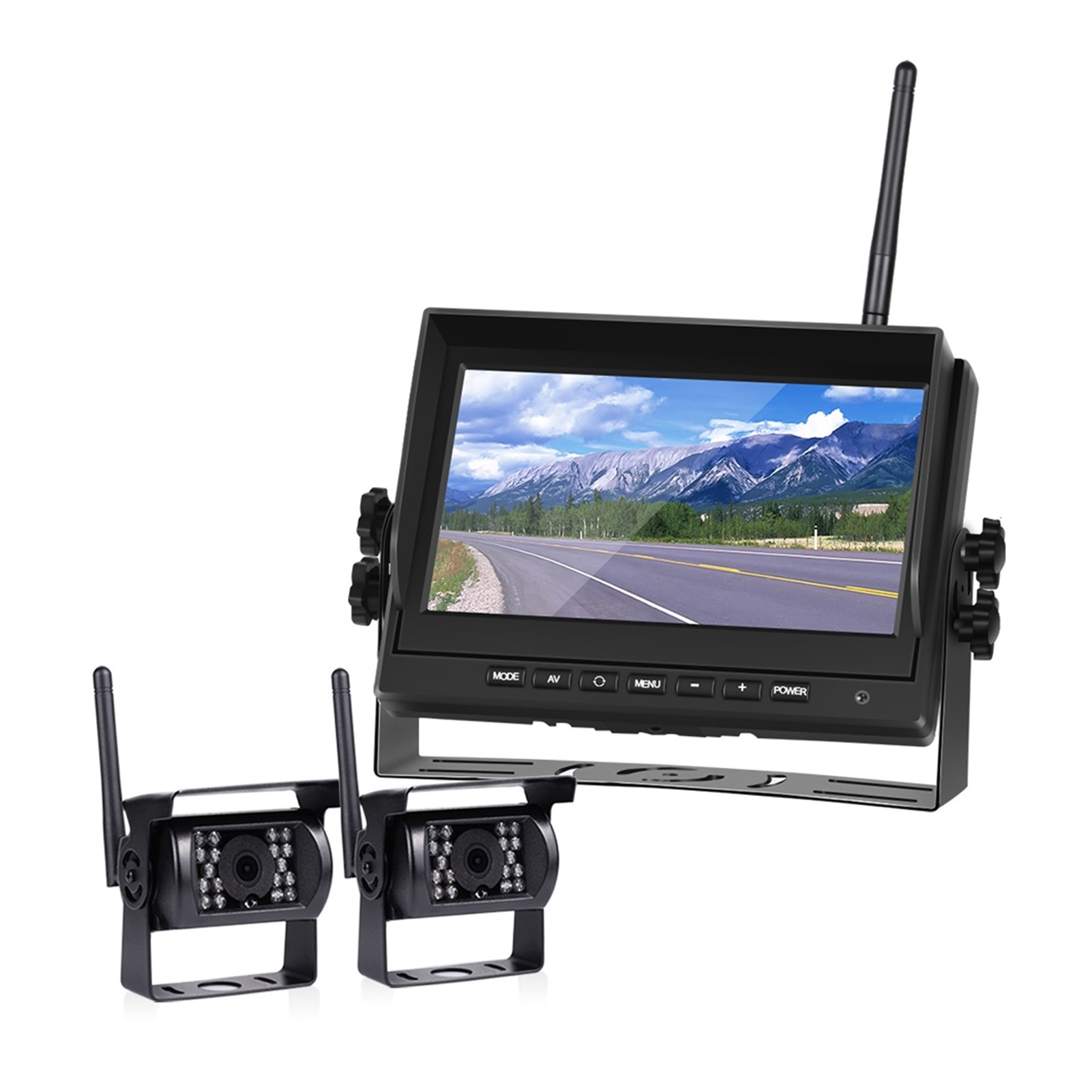 Wireless Car Monitor IR Rear View Camera Wifi Truck Parking Reverse Backup Camera 12-24V TFT LCD Car Screen ,Car GPS Function